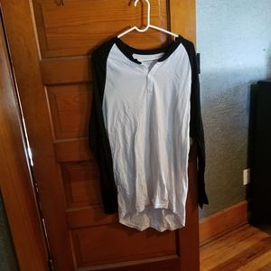 LuLaRoe Mark. White shirt/black sleeves.  Medium.